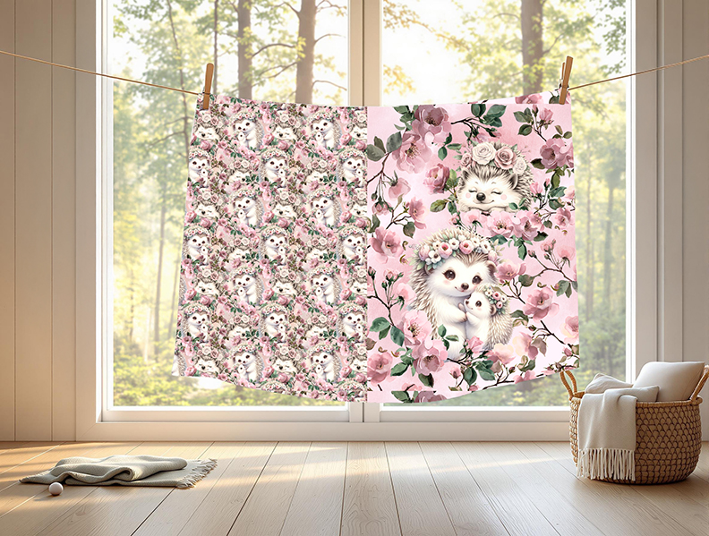 Hérisson floral rose