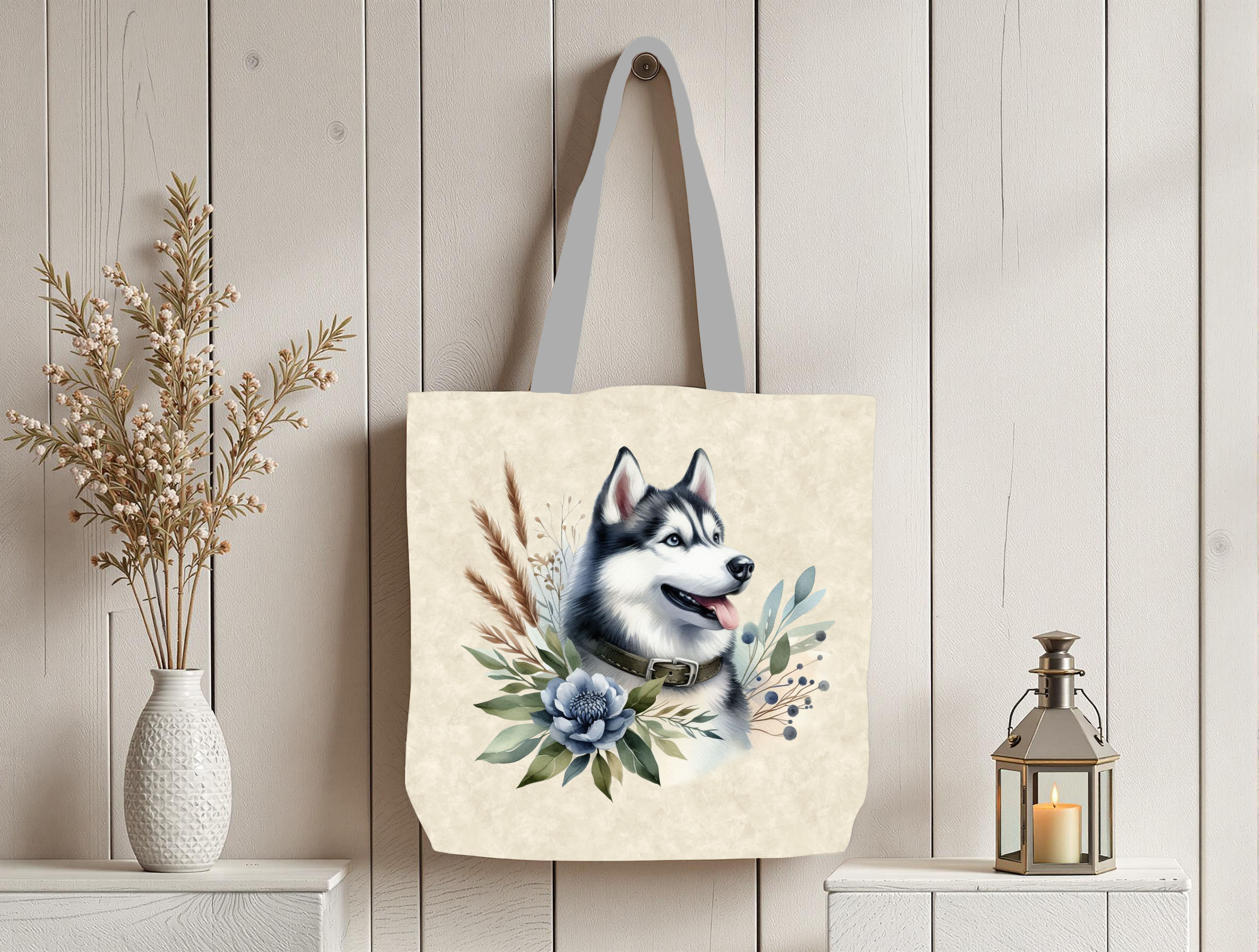 Husky floral fond beige