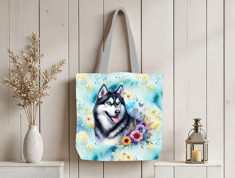 Husky floral fond floral jaune