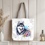 Husky floral fond gris