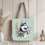 Husky floral fond sarcelle