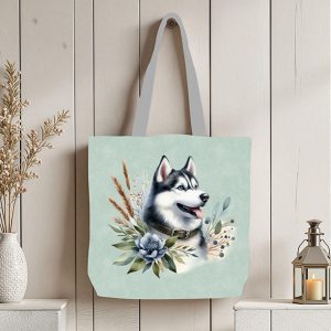Husky floral fond sarcelle