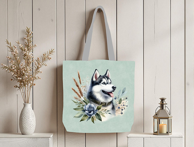 Husky floral fond sarcelle
