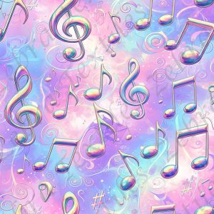 Note de musique fond rose mauve
