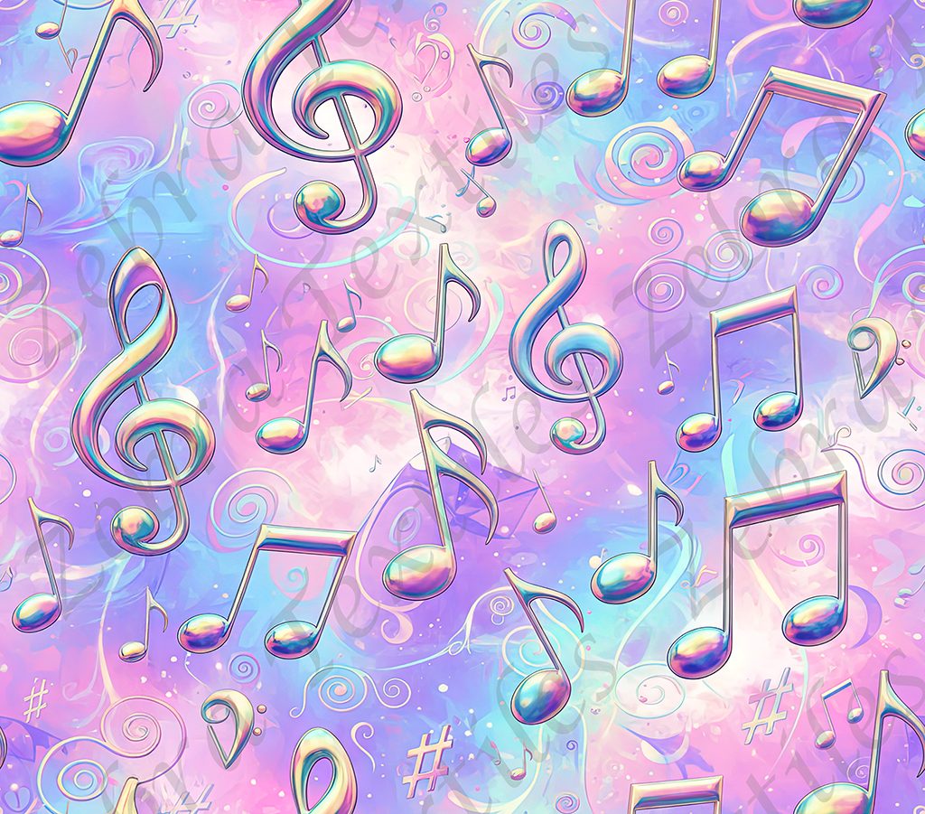 Note de musique fond rose mauve