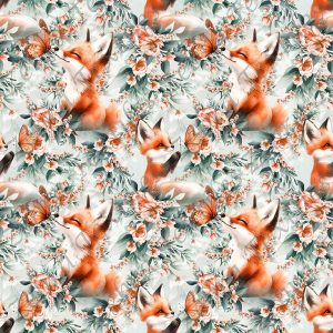 Renard roux floral orangée