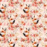 Renard roux floral rouge doré