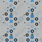 Rond et croix bleu fond gris