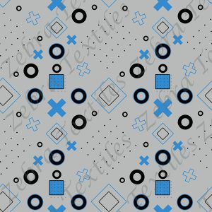Rond et croix bleu fond gris