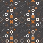 Rond et croix orange fond gris