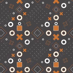 Rond et croix orange fond gris
