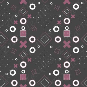 Rond et croix rose fond gris