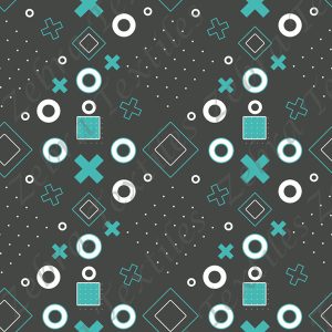 Rond et croix turquoise fond gris