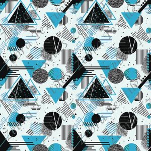 Triangle et rond bleu et noir