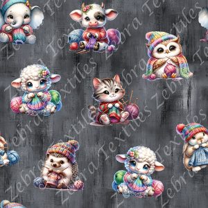 Animaux tricot fond grunge