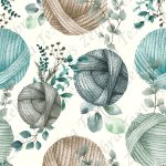 Balle de laine eucalyptus fond crème