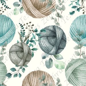Balle de laine eucalyptus fond crème