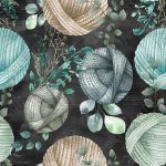 Balle de laine eucalyptus fond noir