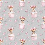 Bambi cupcake fond gris