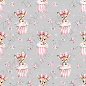 Bambi cupcake fond gris