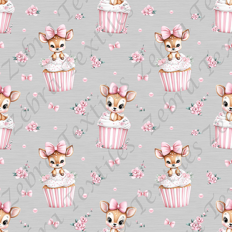 Bambi cupcake fond gris