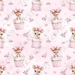 Bambi cupcake fond rose