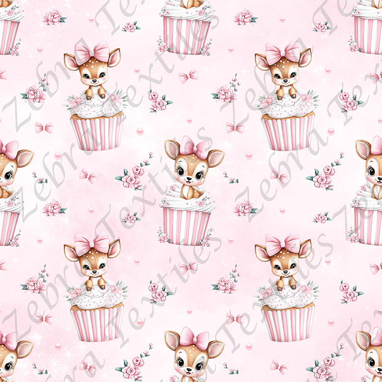 Bambi cupcake fond rose