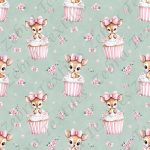 Bambi cupcake fond sarcelle