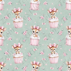 Bambi cupcake fond sarcelle