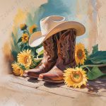 Botte cowboy tournesol
