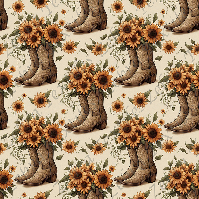 Botte et tournesol fond crème