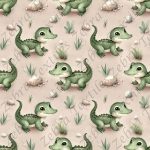 Crocodile et plante fond sable