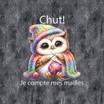 Hibou tricot fond grunge