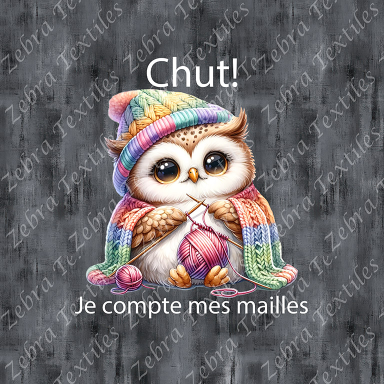Hibou tricot fond grunge