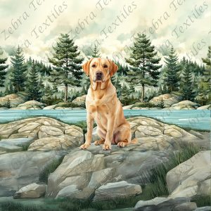 Labrador caramel en forêt