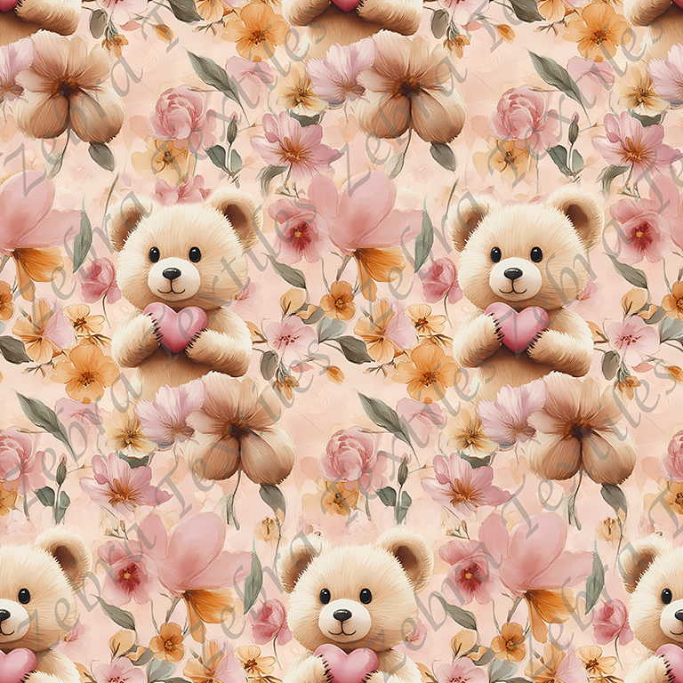 Ourson floral et coeur