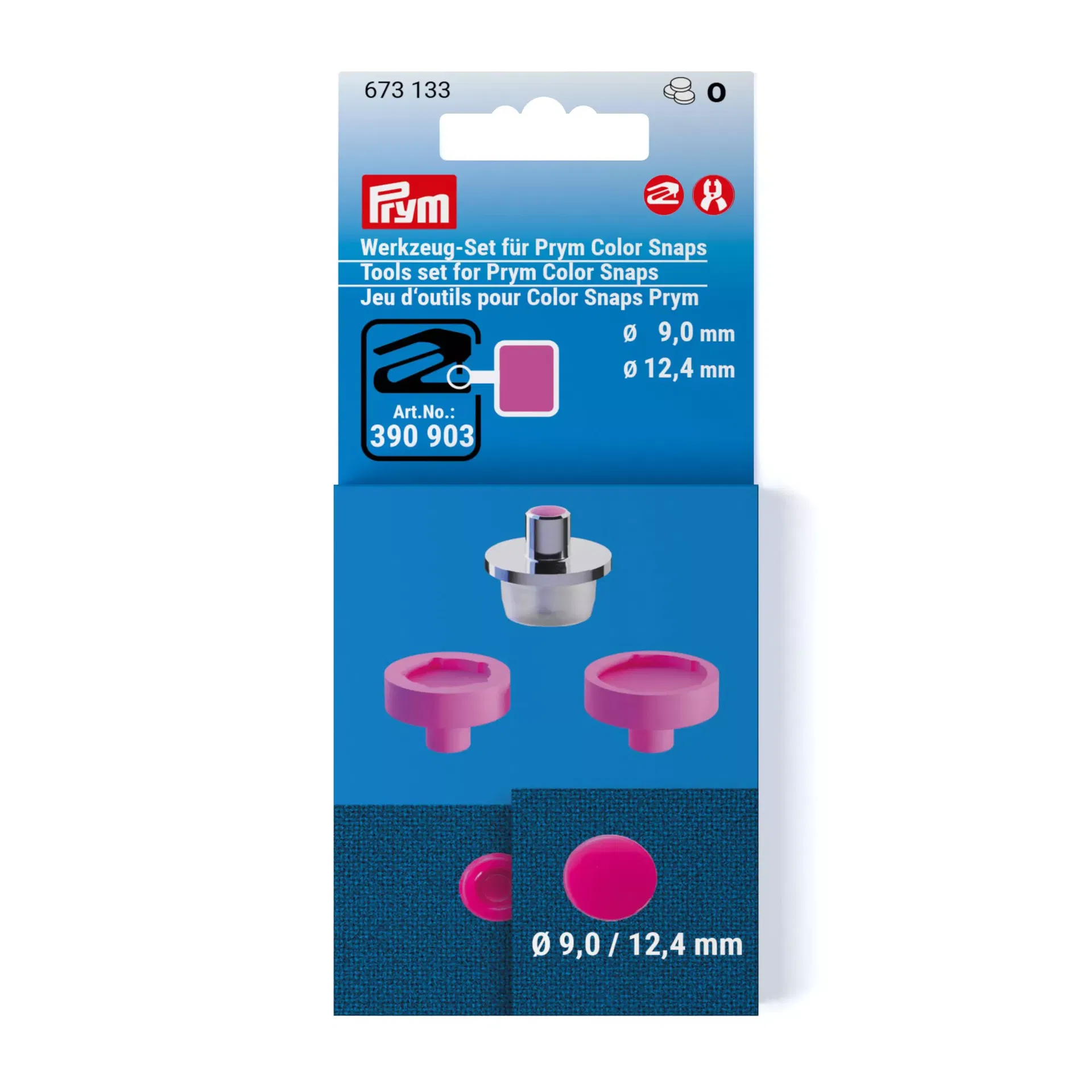 Prym Vario outil pour bouton pression de couleur 9-12.4mm.