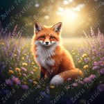Renard paisible dans le champs