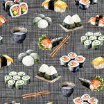 Sushi saumon fond lin