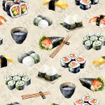 Sushi saumon fond sable