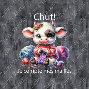 Vache tricot fond grunge
