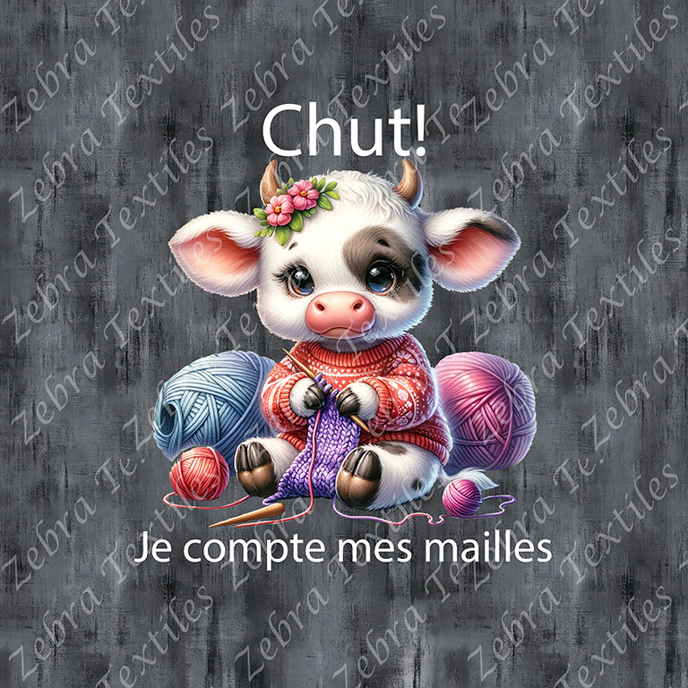 Vache tricot fond grunge
