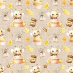 Abeille cupcake fond sable