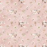 Avion floral boho fond rosé