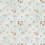 Avion floral boho fond sarcelle