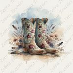 Botte floral et plume