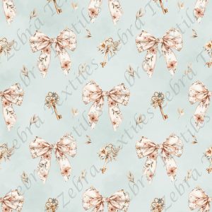 Boucle floral et clef fond sarcelle