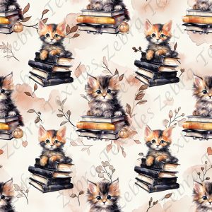 Chat et livre noire fond neutre