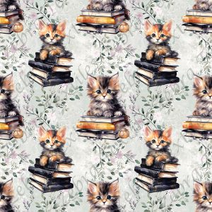 Chat et livre noire fond vert