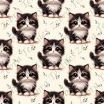 Chaton grand yeux et feuillage